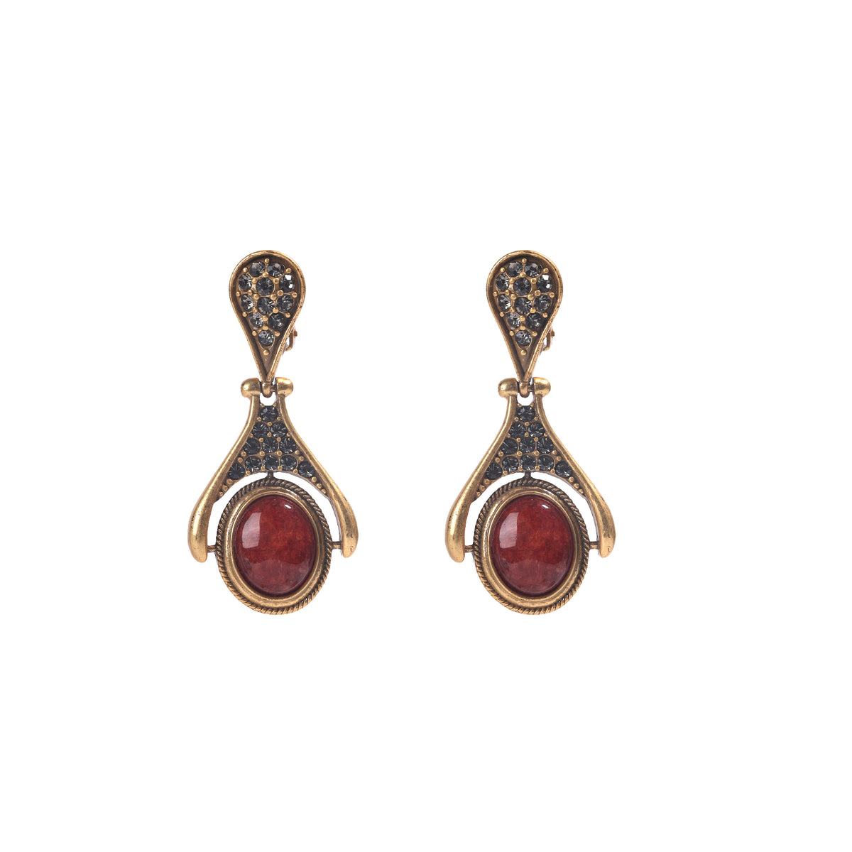 Siete Wonder - Red Teardrop Dangle Earrings