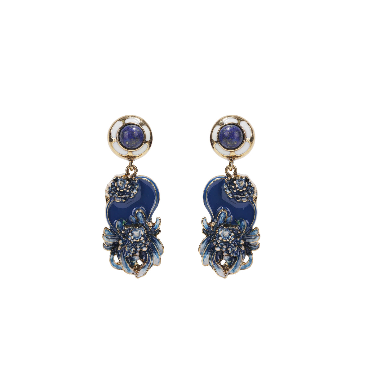 Siete Wonder - Blue Floral Drop Earrings