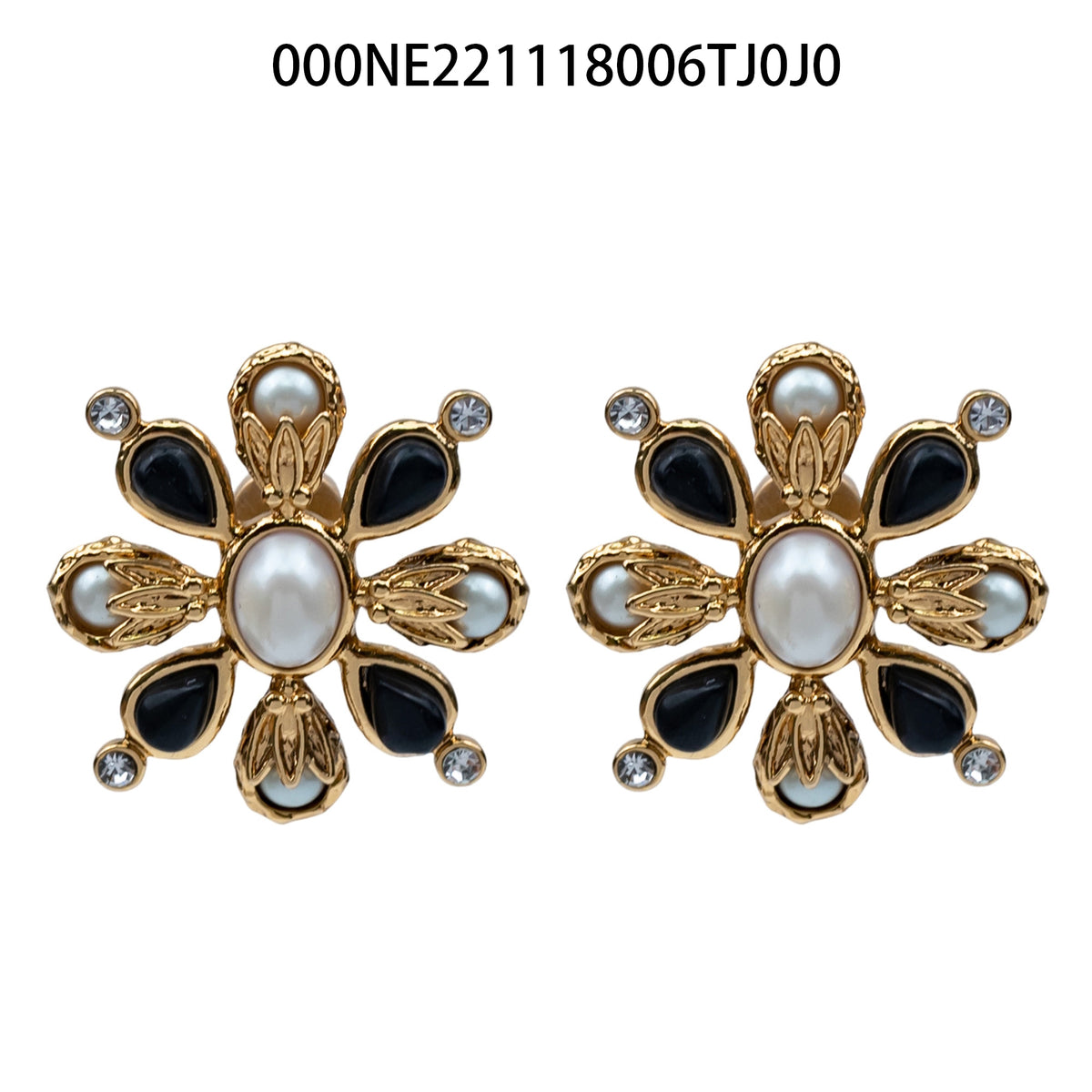 Black Petal Statement Earrings