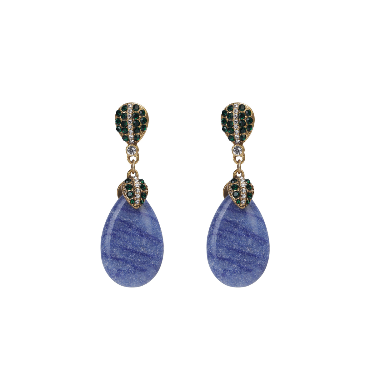 Siete Wonder - Blue Teardrop Dangle Earrings