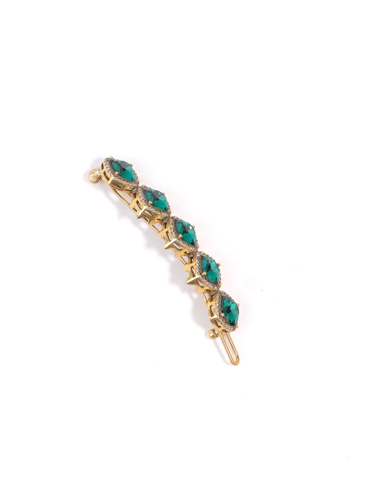 Siete Wonder - Emerald Green Crystal Hair Clip ZA163
