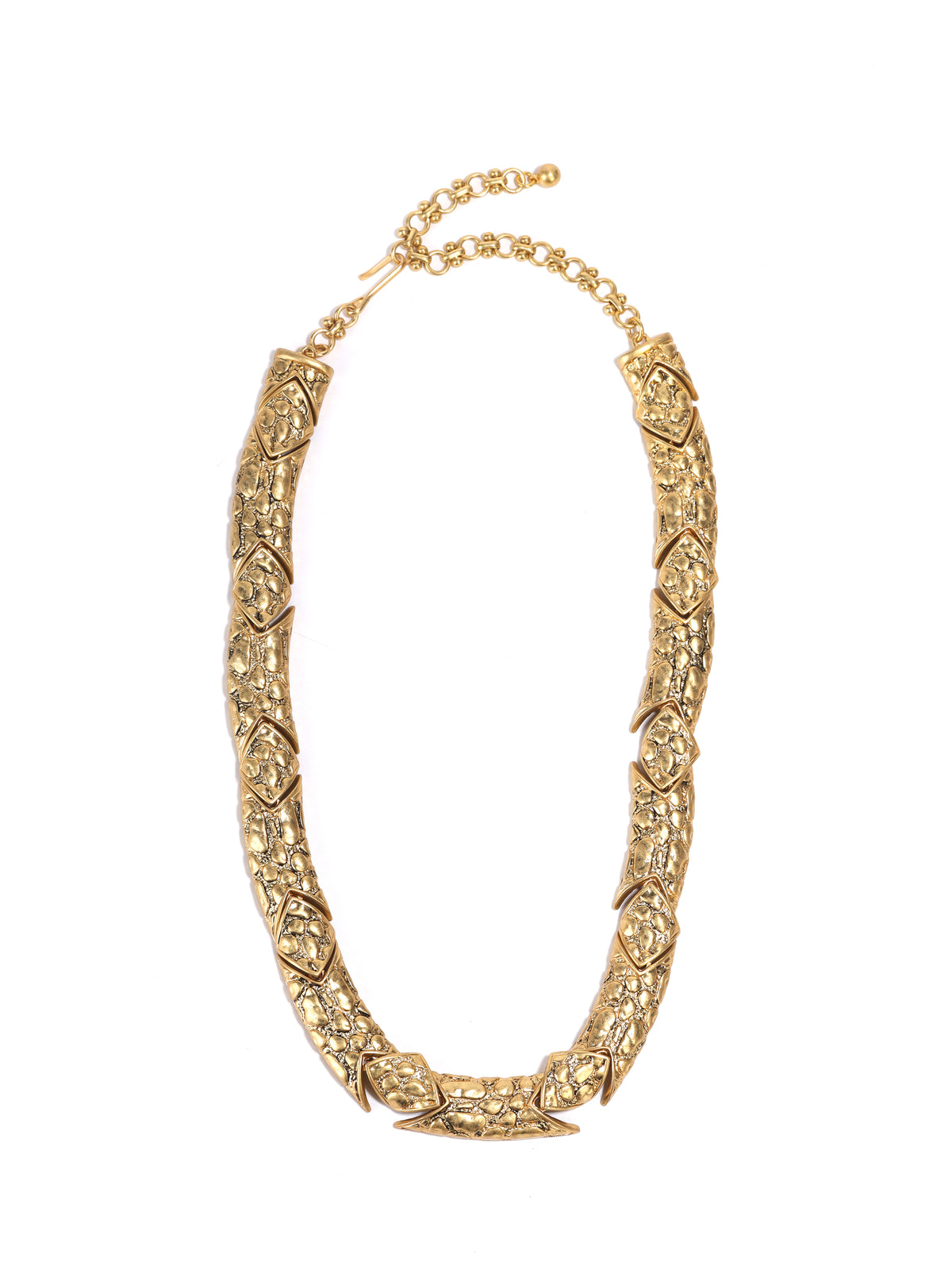Siete Wonder - Sculpted Gold-Tone Collar Necklace