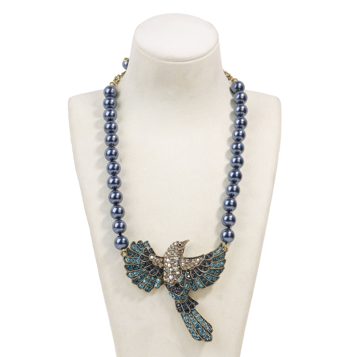 Siete Wonder - Blue Beaded Bow Necklace
