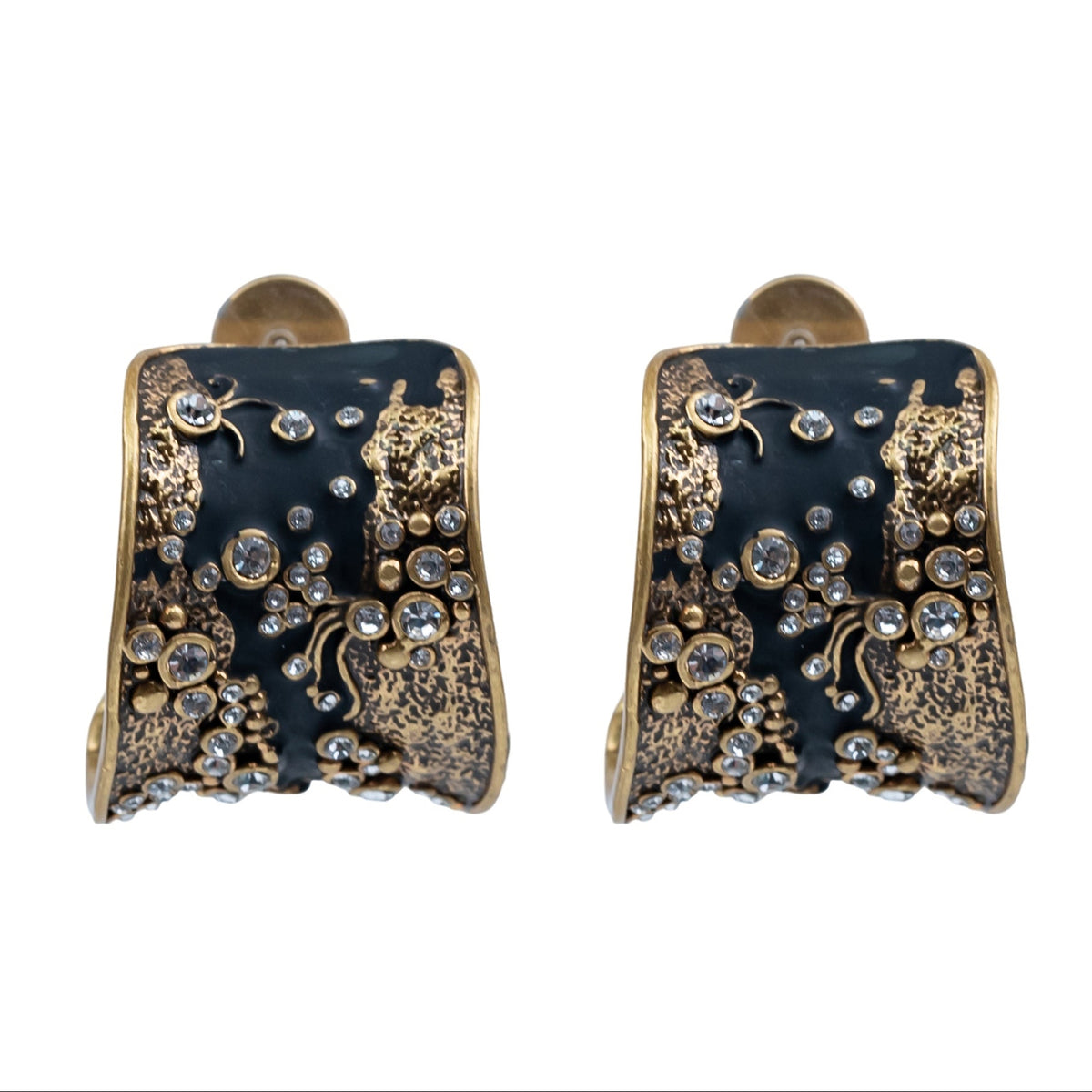 Siete Wonder - Midnight Enamel Crystal Earrings