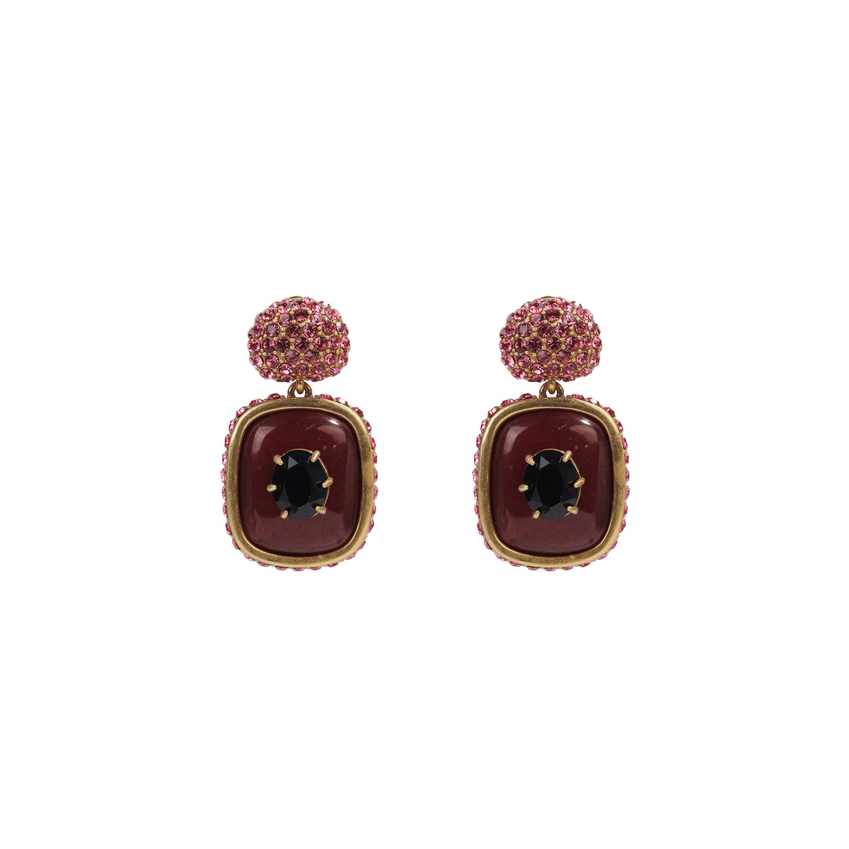 Siete Wonder - Red Oval Drop Earrings