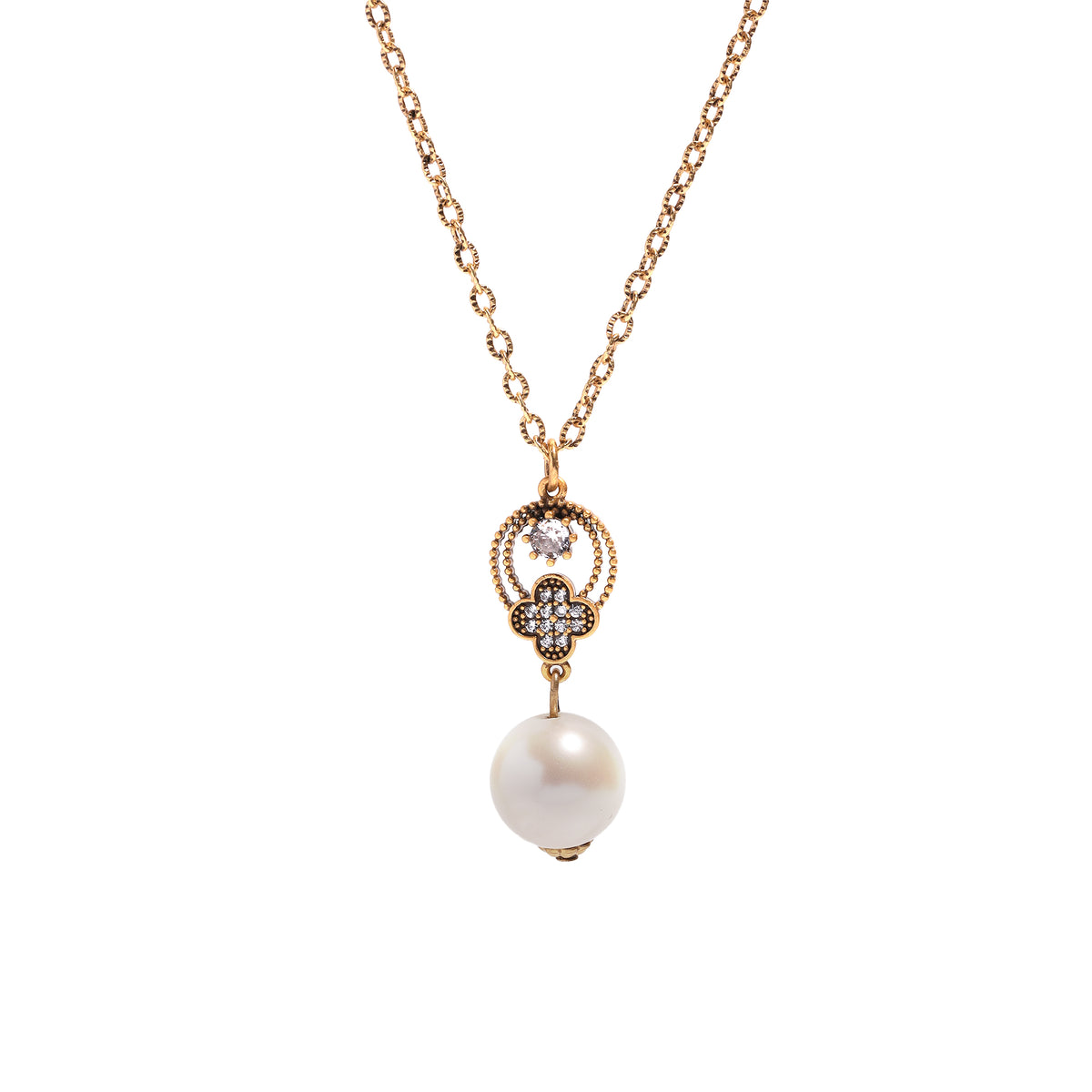 Siete Wonder - Pearl-Style Drop Pendant Necklace