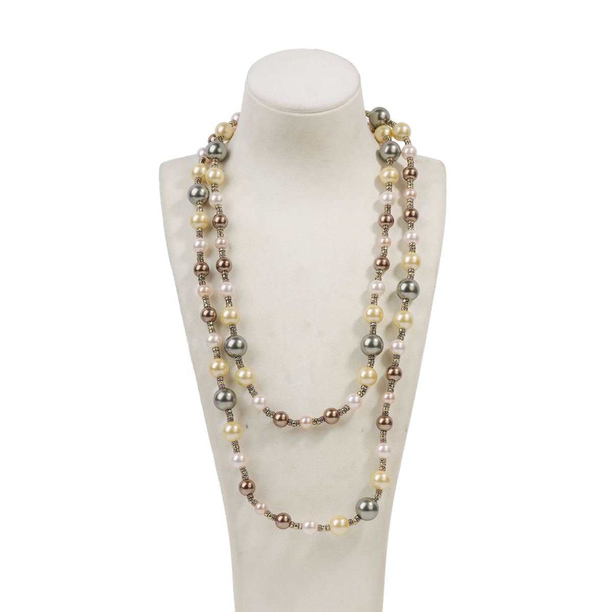 Siete Wonder - Blush and Gray Long Pearl Necklace