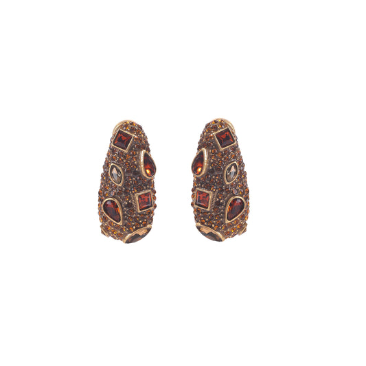 Siete Wonder - Amber-Tone Crystal Stud Earrings