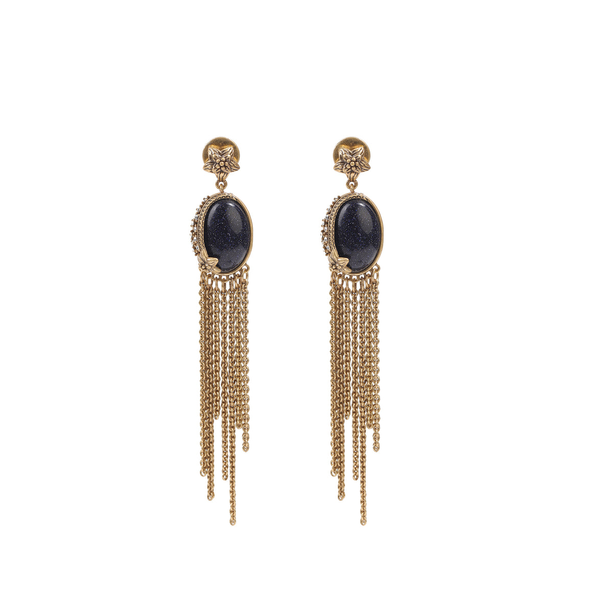 Siete Wonder - Black Crystal Fringe Earrings