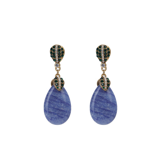 Siete Wonder - Blue Teardrop Dangle Earrings