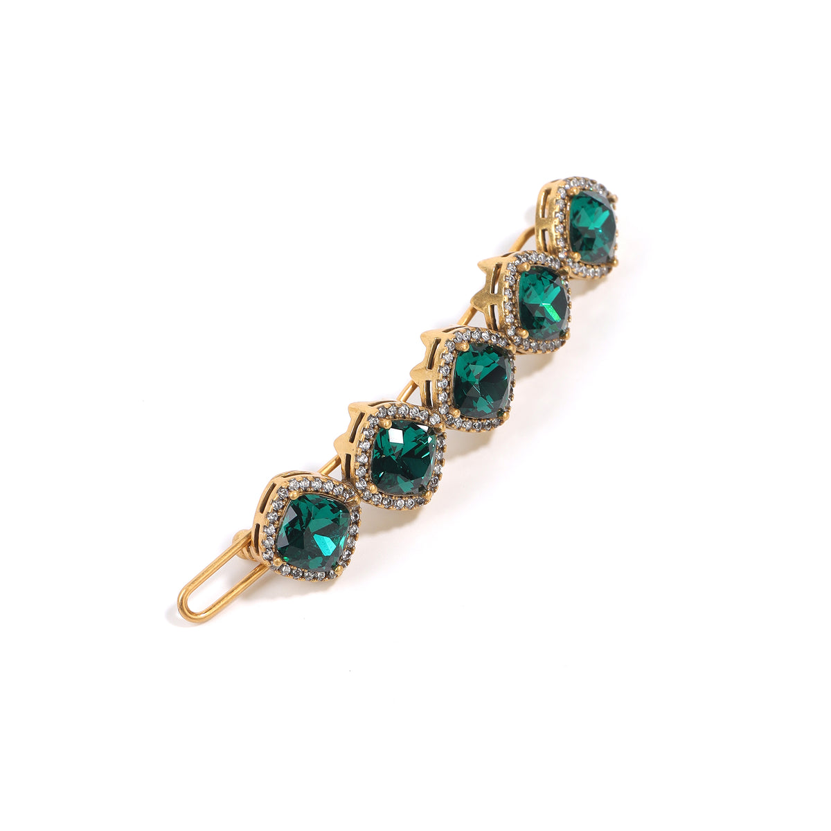 Siete Wonder - Emerald Green Crystal Hair Clip ZA163