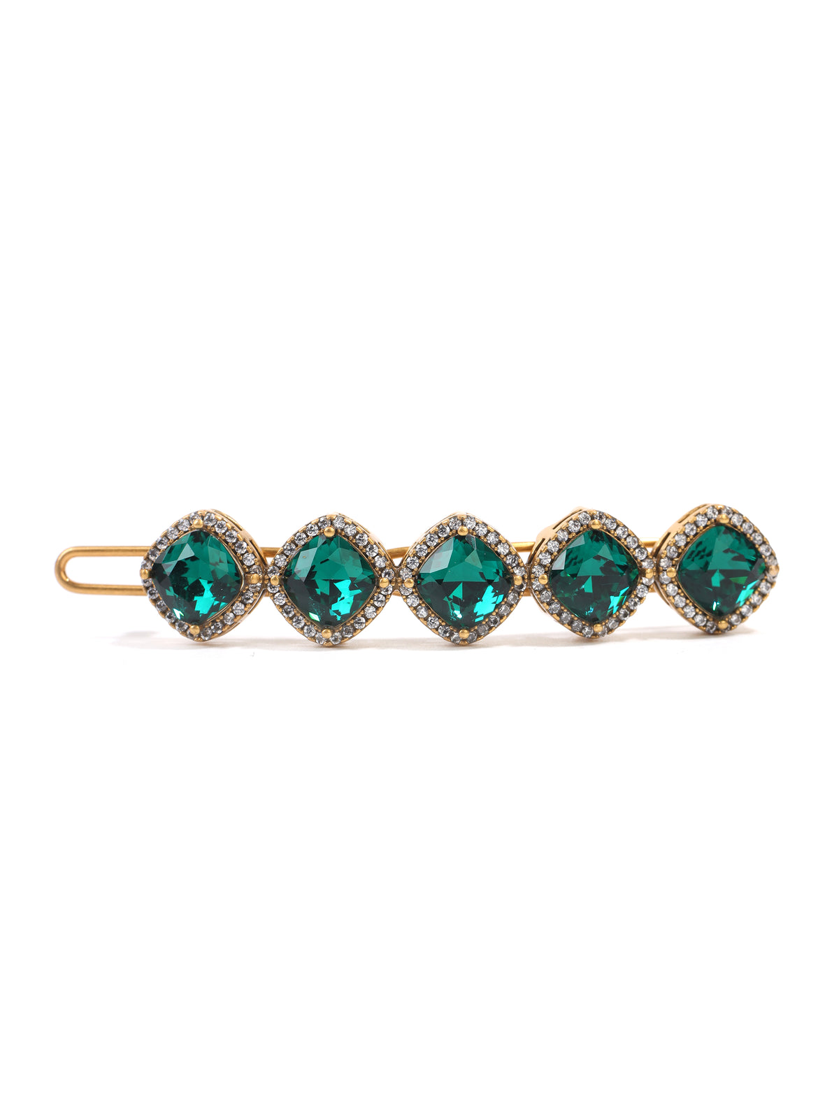 Siete Wonder - Emerald Green Crystal Hair Clip ZA163