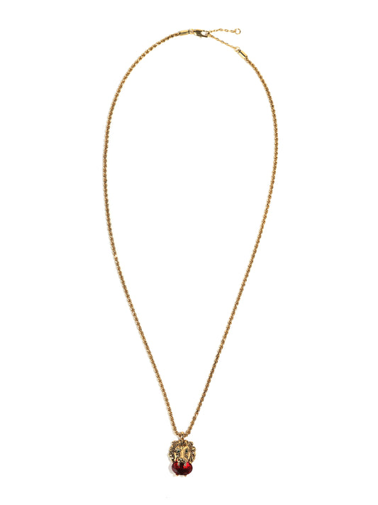 Siete Wonder - Pink Lion Pendant Necklace