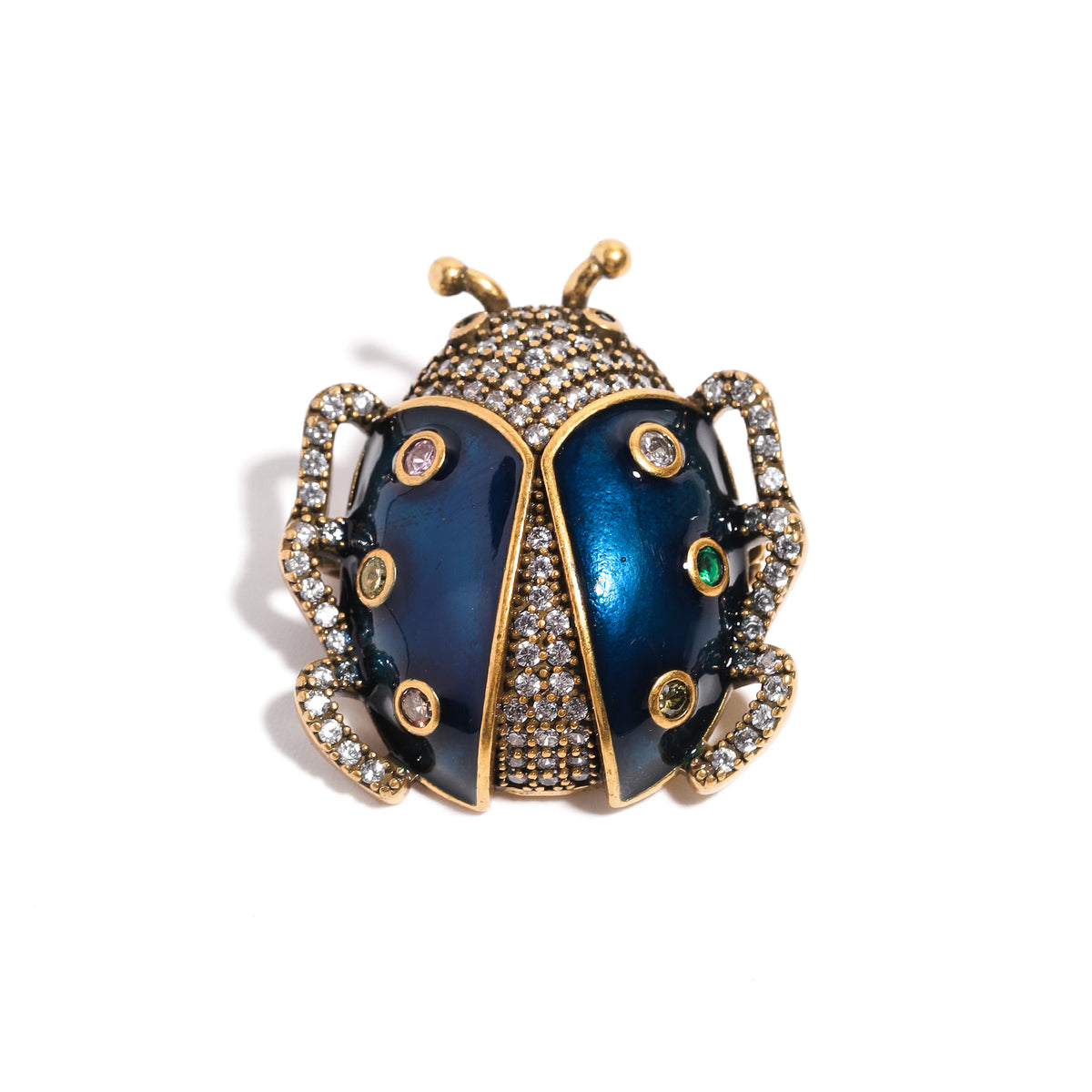 Siete Wonder - Midnight Blue Enamel Brooch