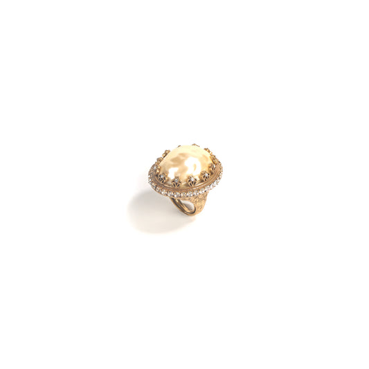Siete Wonder - Baroque Pearl-Style Statement Ring