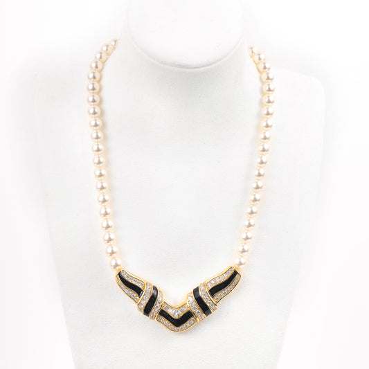 Siete Wonder - Pearl-Style Geometric Necklace