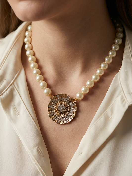 Siete Necklace - Sun and Moon Embrace