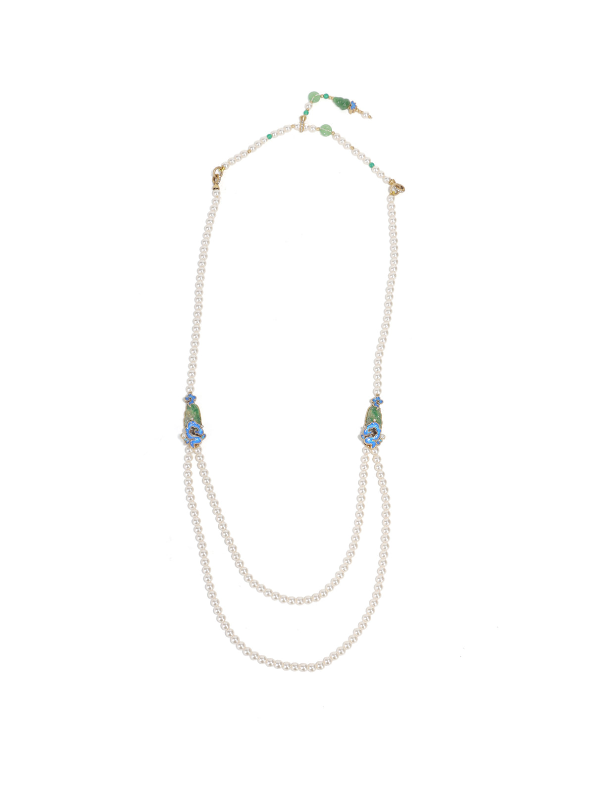 Siete Wonder - Long Pearl-Style Layered Necklace