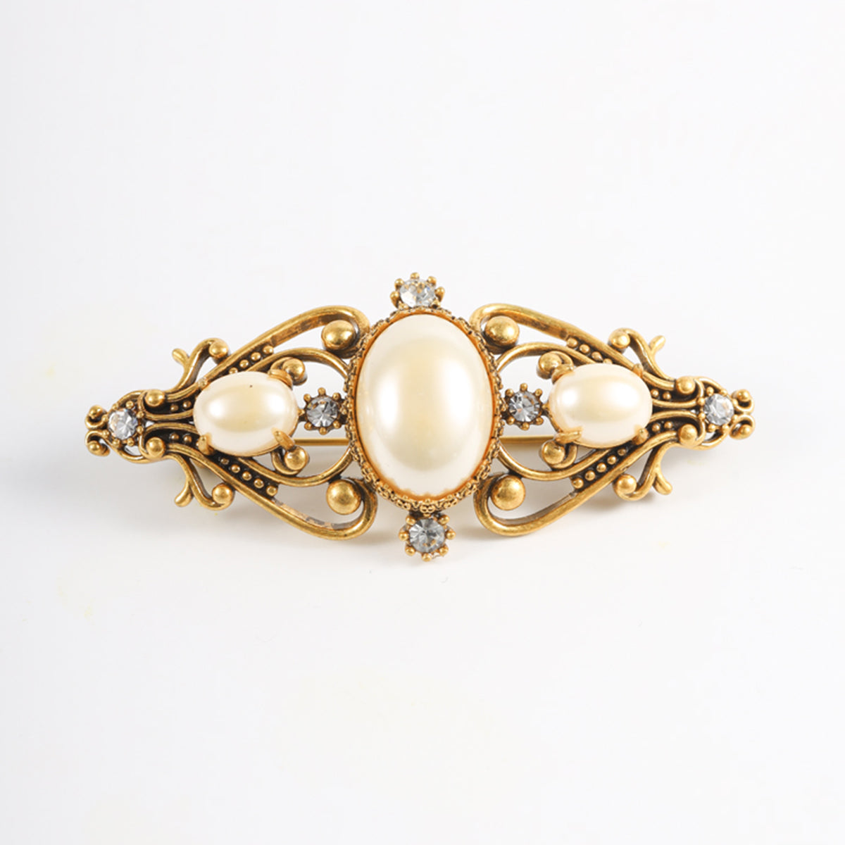 Siete Wonder - Pearl Filigree Bar Brooch