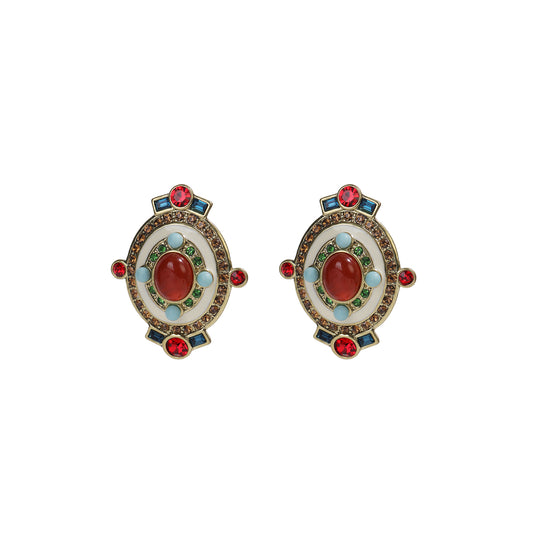 Siete Wonder - Multicolor Oval Drop Earrings