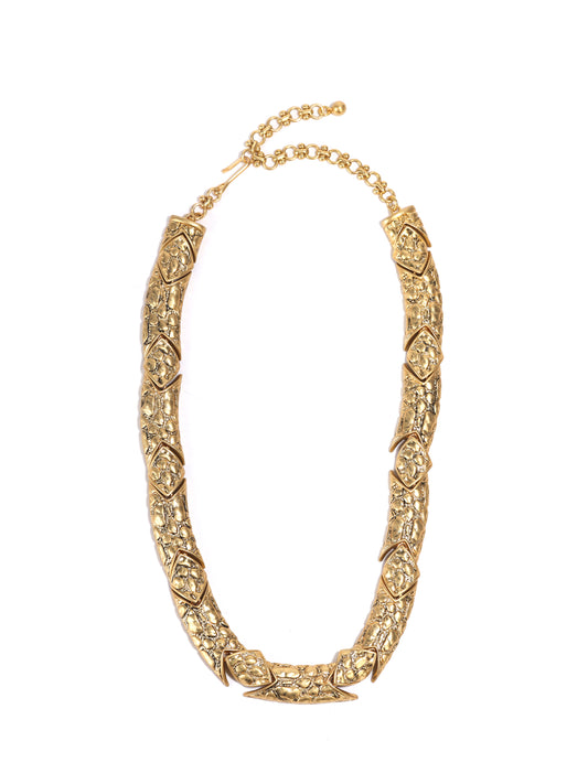 Siete Wonder - Sculpted Gold-Tone Collar Necklace