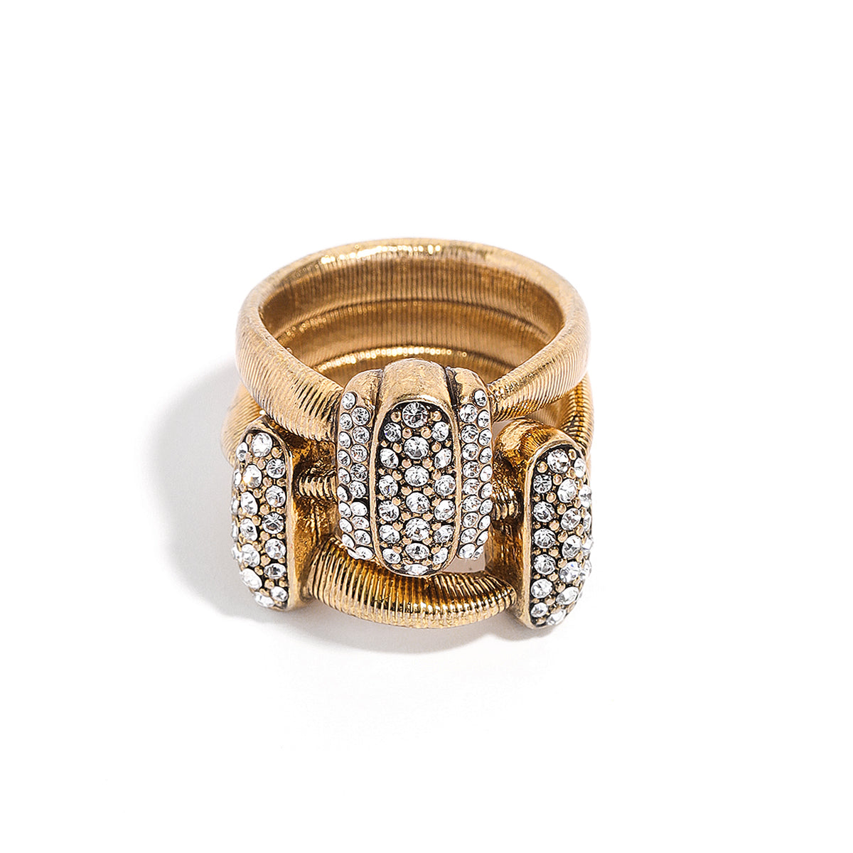 Siete Wonder - Two-Tone Crystal Band Ring