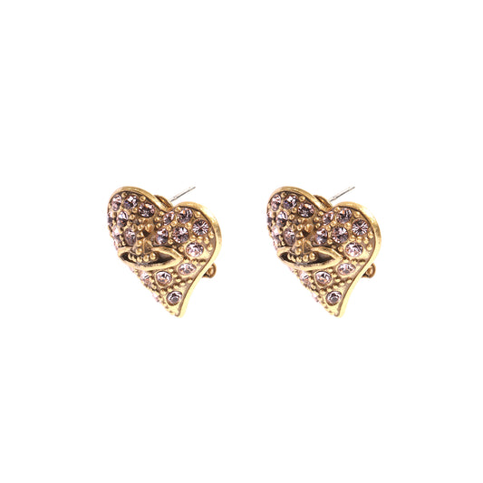 Siete Wonder - Gilded Leaf Crystal Stud Earrings