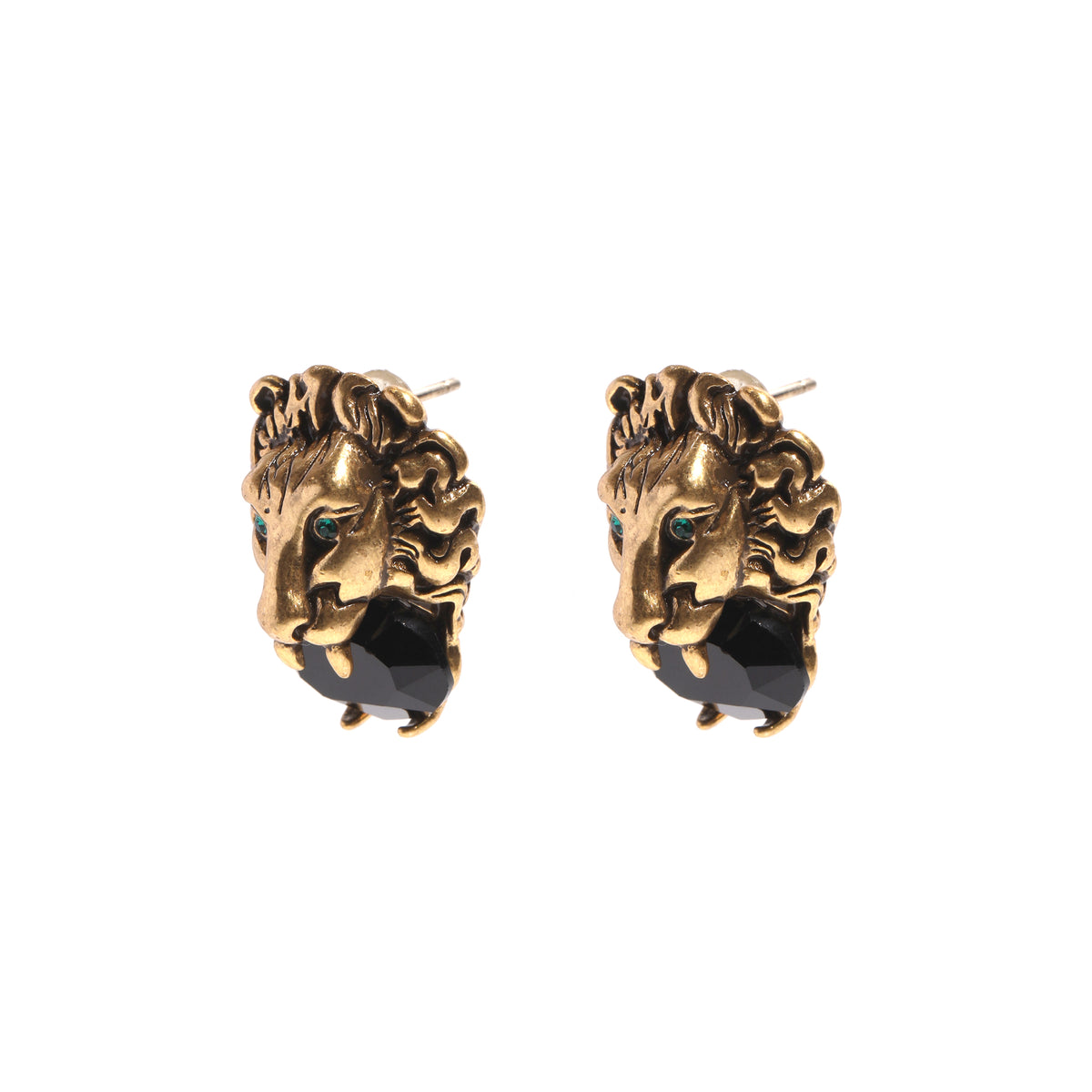 Siete wonder black lion earrings
