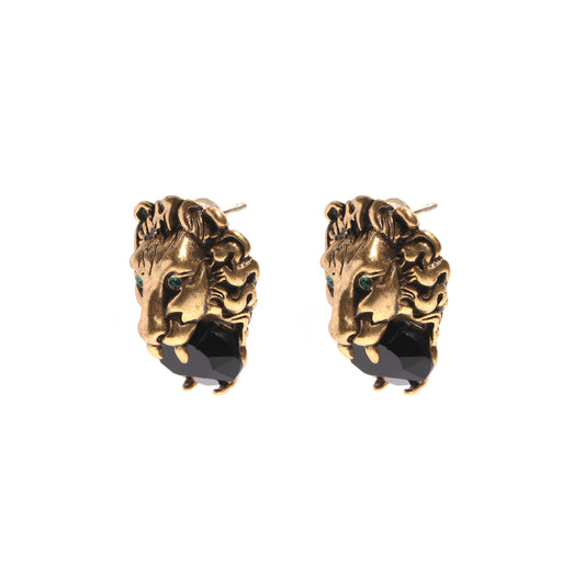 Siete wonder black lion earrings