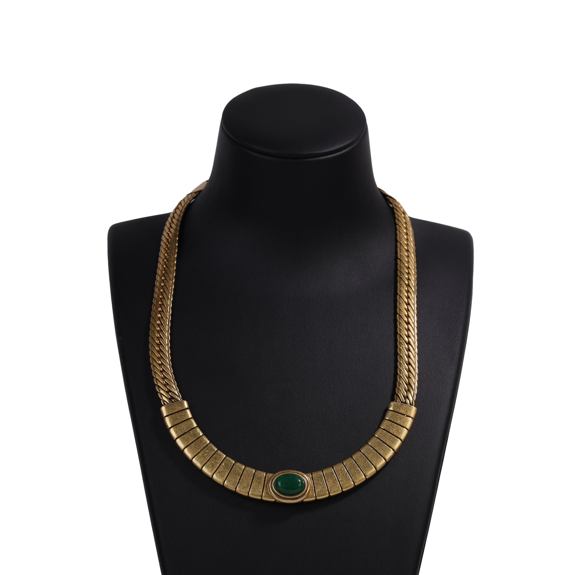 Siete Necklace - Gilded Emerald Pavilion