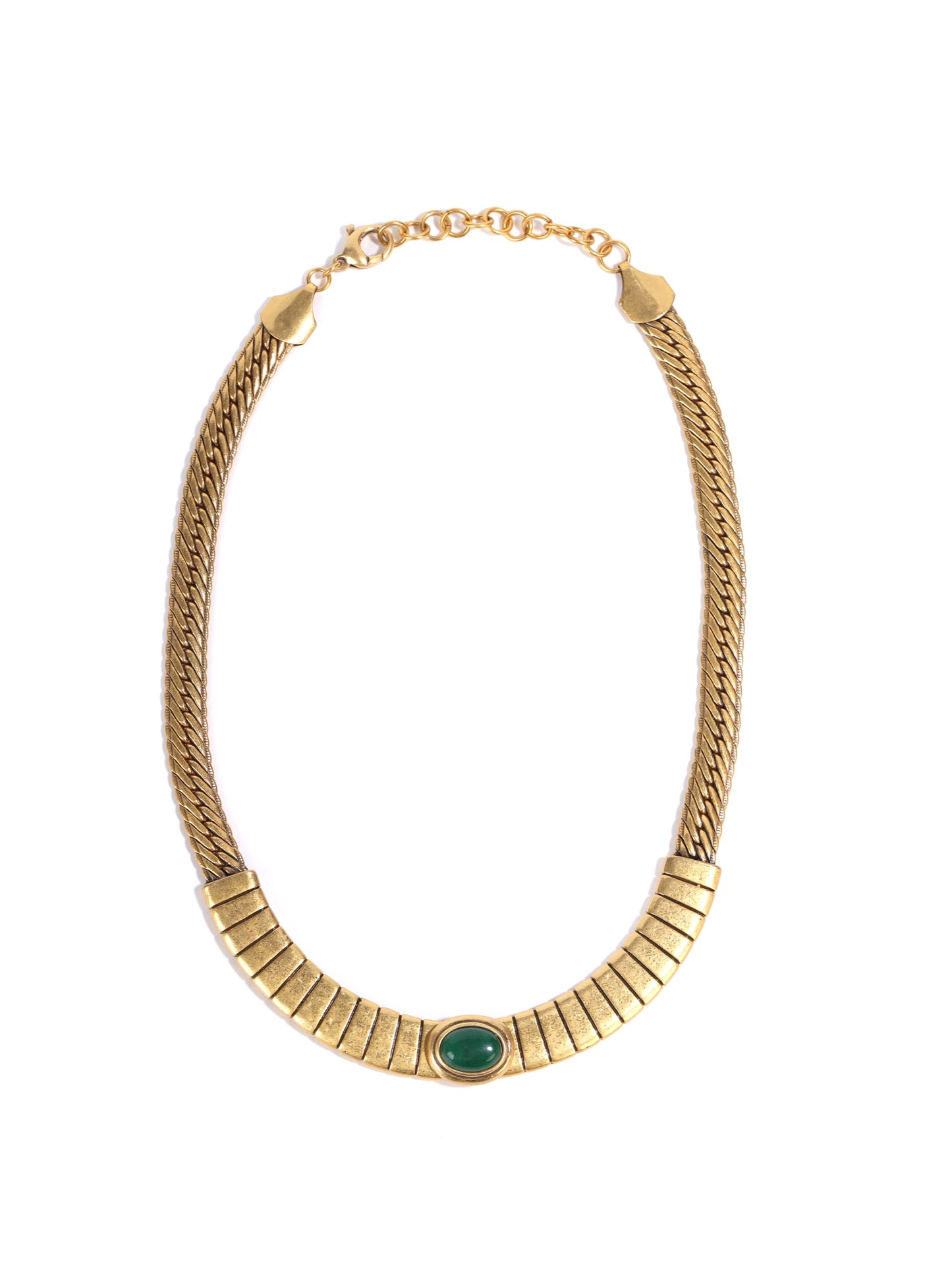 Siete Necklace - Gilded Emerald Pavilion