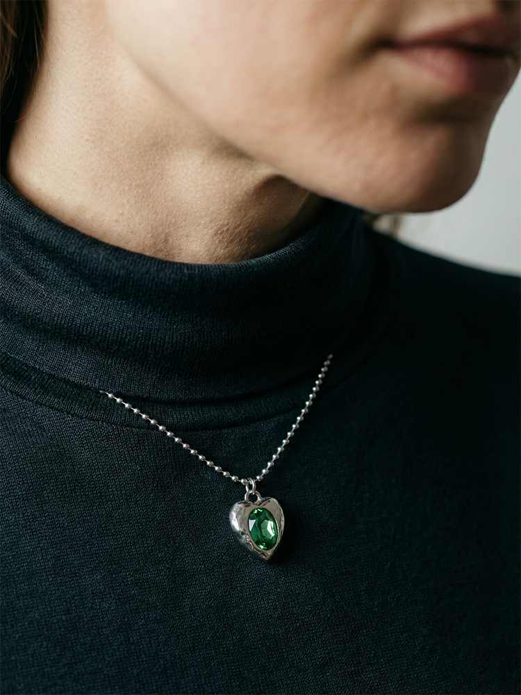 Siete Wonder - Green Crystal Necklace ZA008