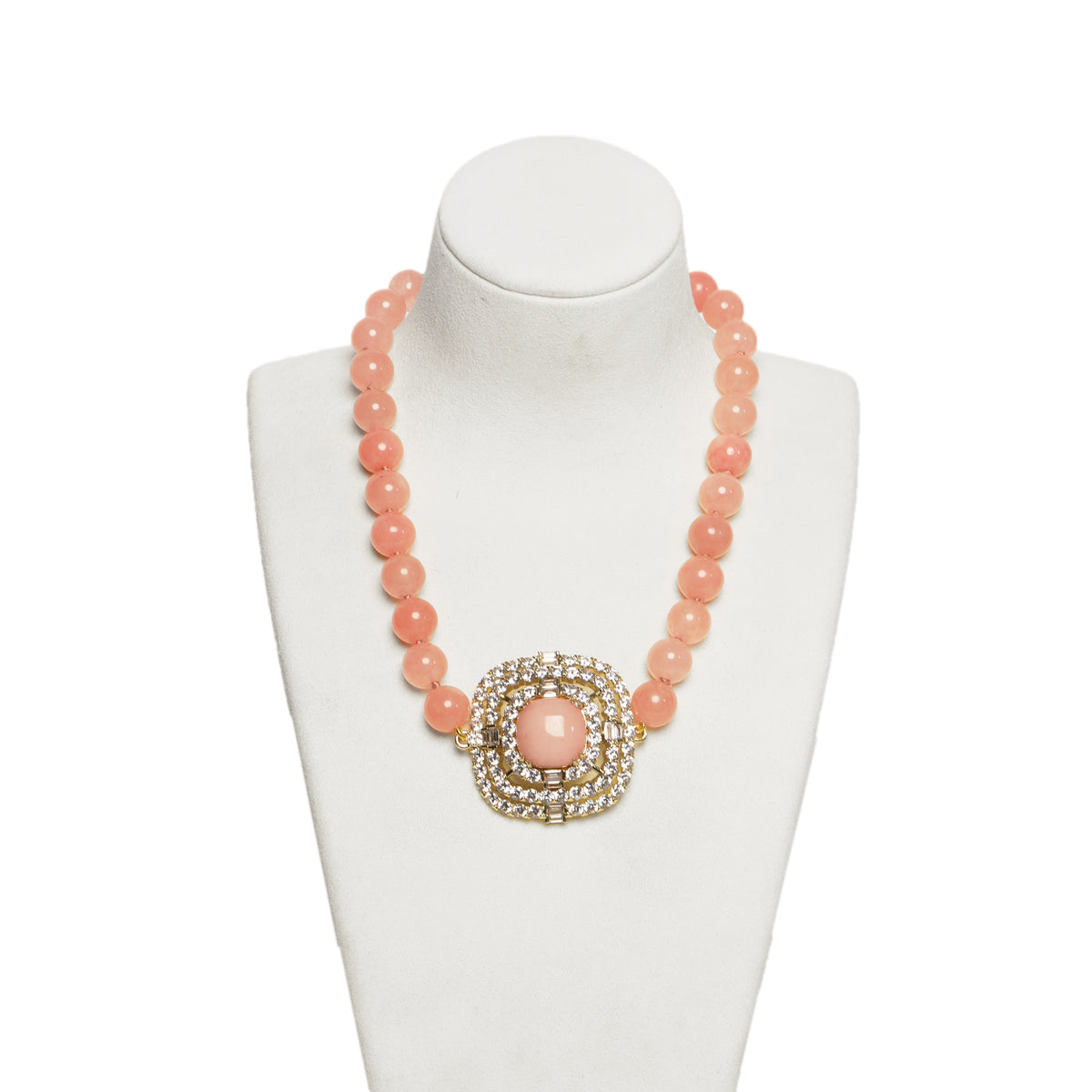 Siete Wonder - Pink Beaded Medallion Necklace