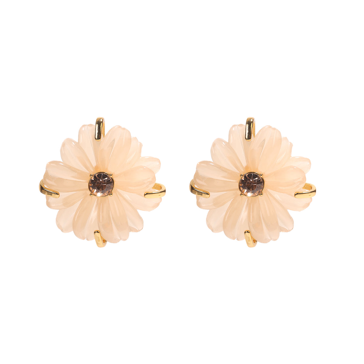 Siete Wonder - Blush Resin Flower Earrings