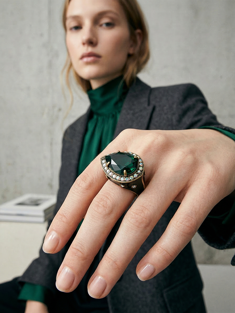Siete wonder Ring - Emerald Enamel - image 2