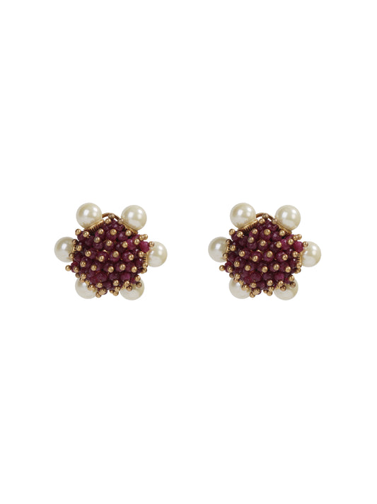 Siete Wonder - Red Crystal Cluster Stud Earrings