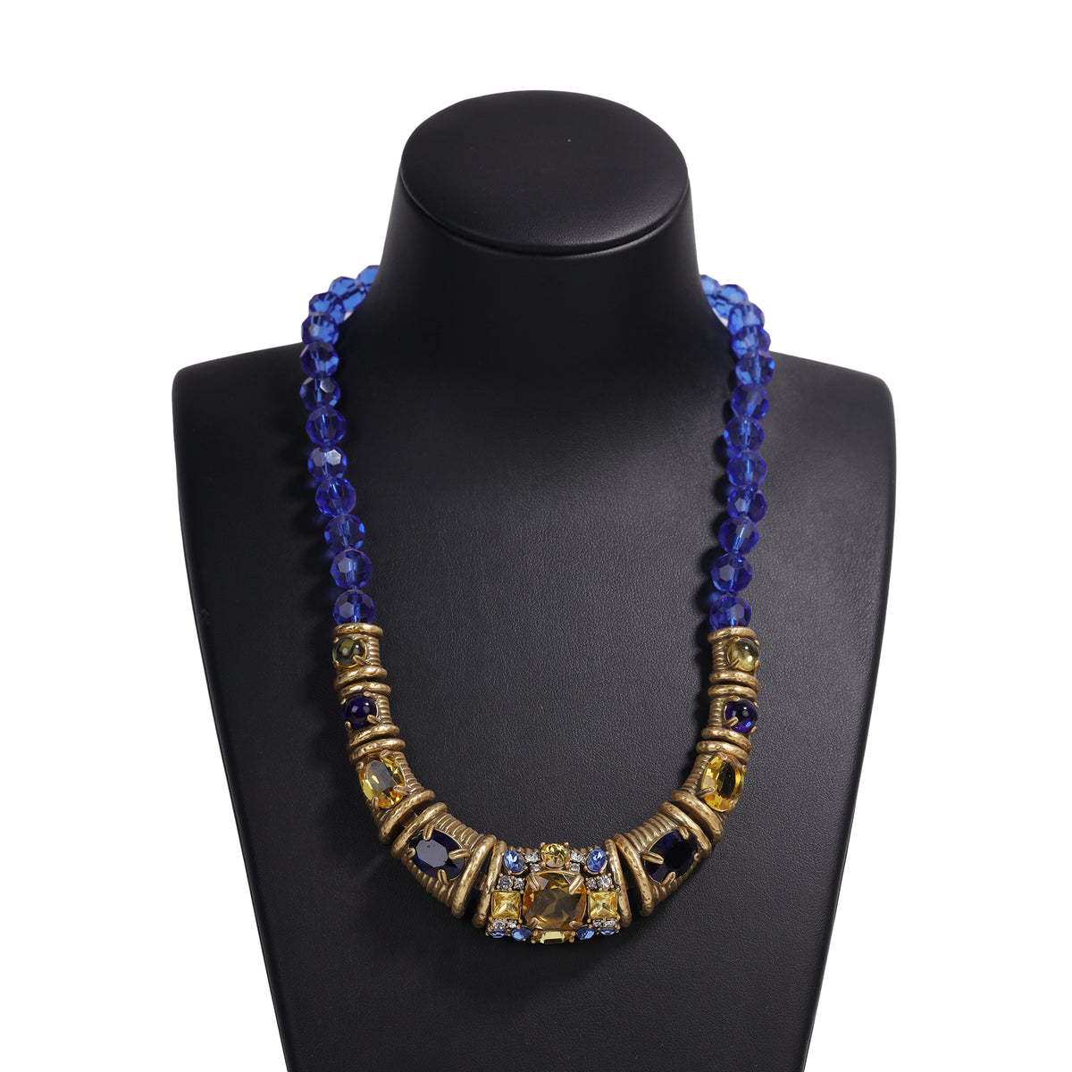 Siete Wonder - Midnight Blue Beaded Statement Necklace