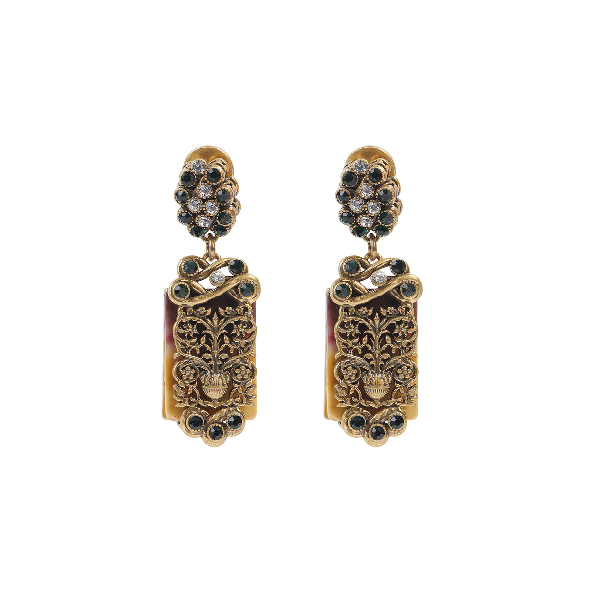 Siete Wonder - Vintage Cameo Drop Earrings