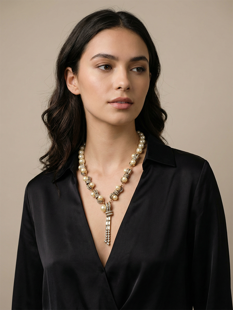 Siete wonder Necklace - South Sea Golden Pearl - image 2