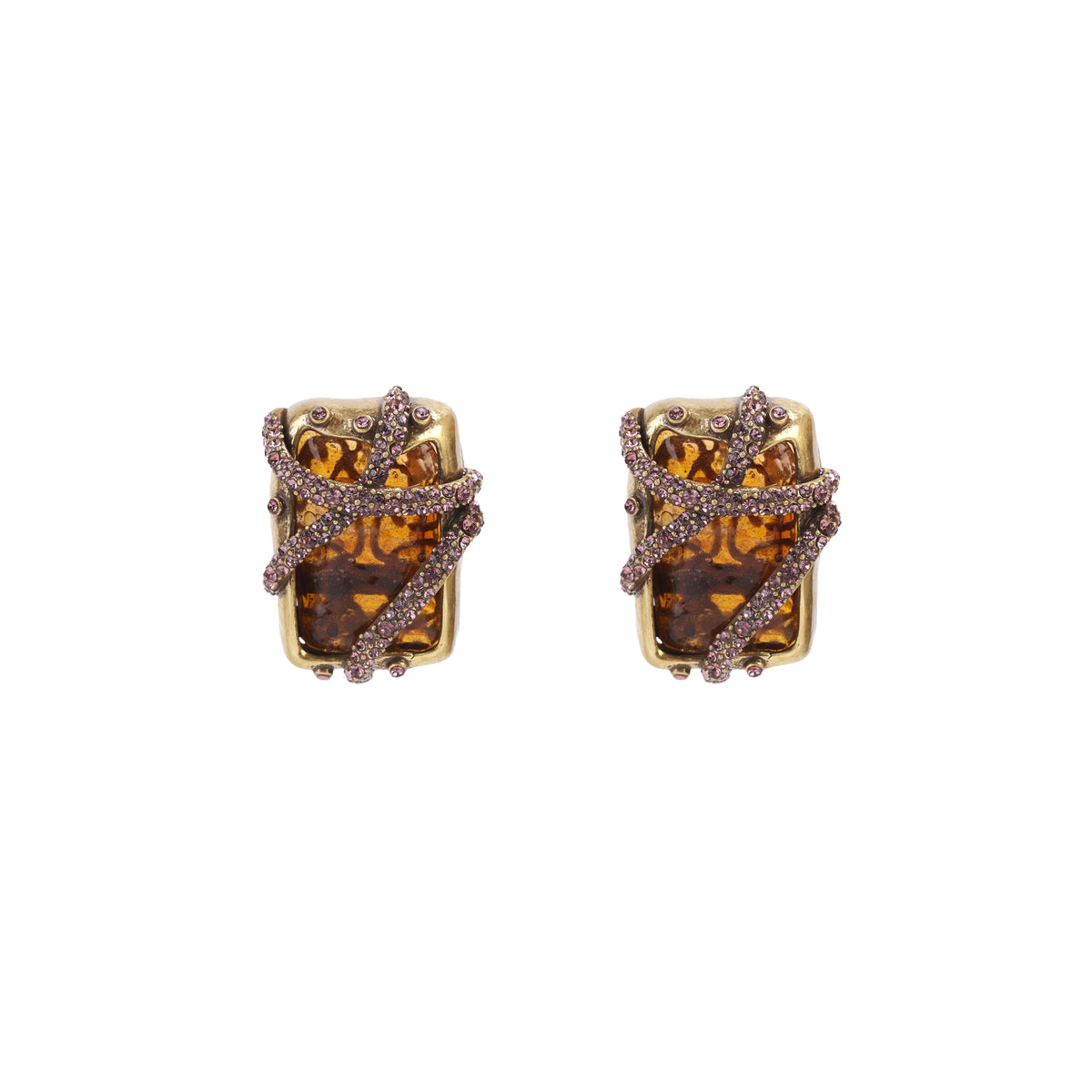 Siete Wonder - Amber Glass Statement Earrings