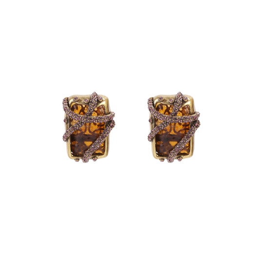 Siete Wonder - Amber Glass Statement Earrings