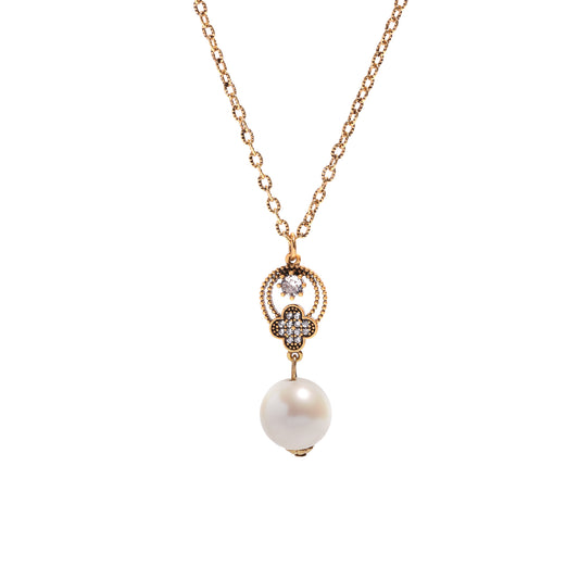 Siete Wonder - Pearl-Style Drop Pendant Necklace