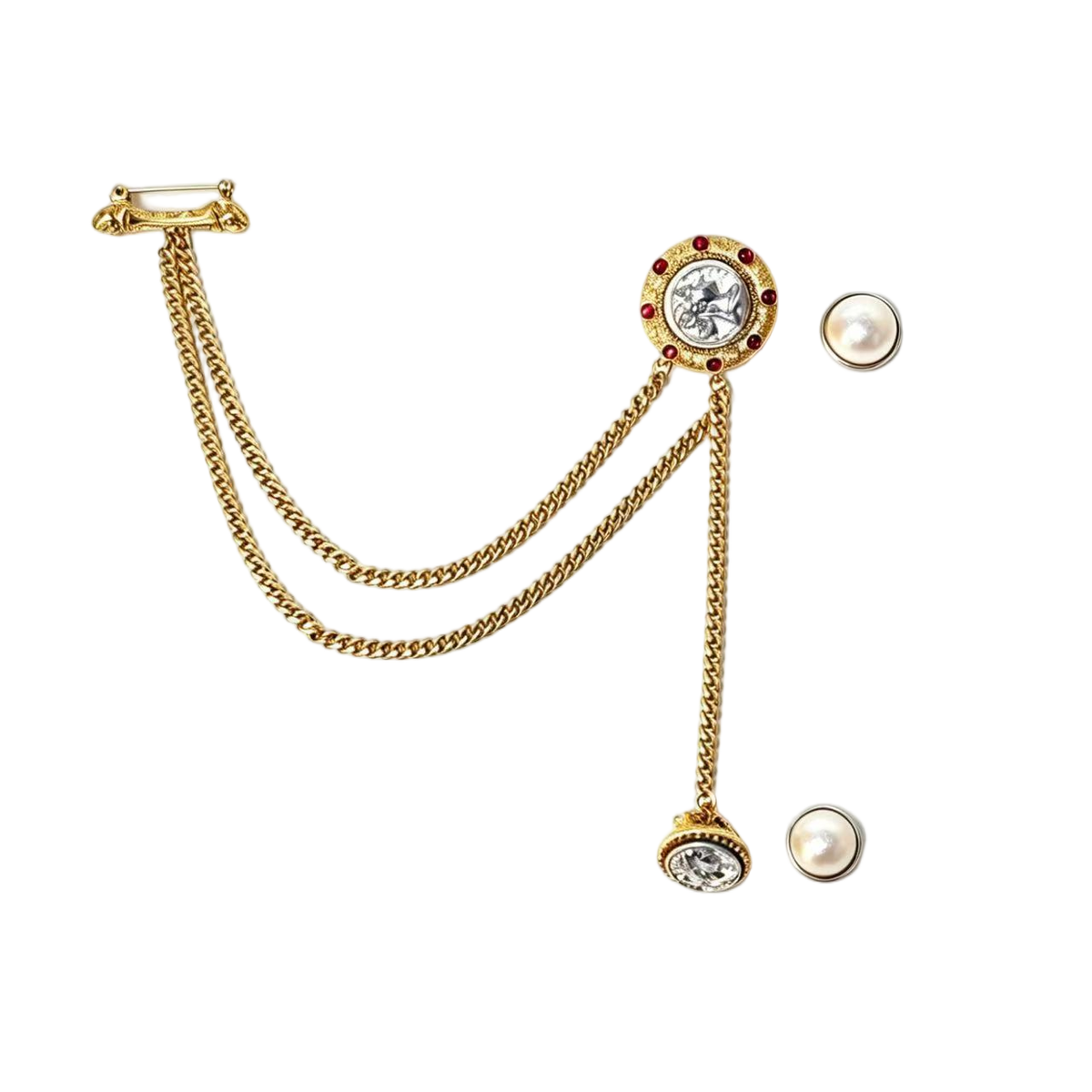 Siete Wonder - Vintage Medallion Chain Brooch
