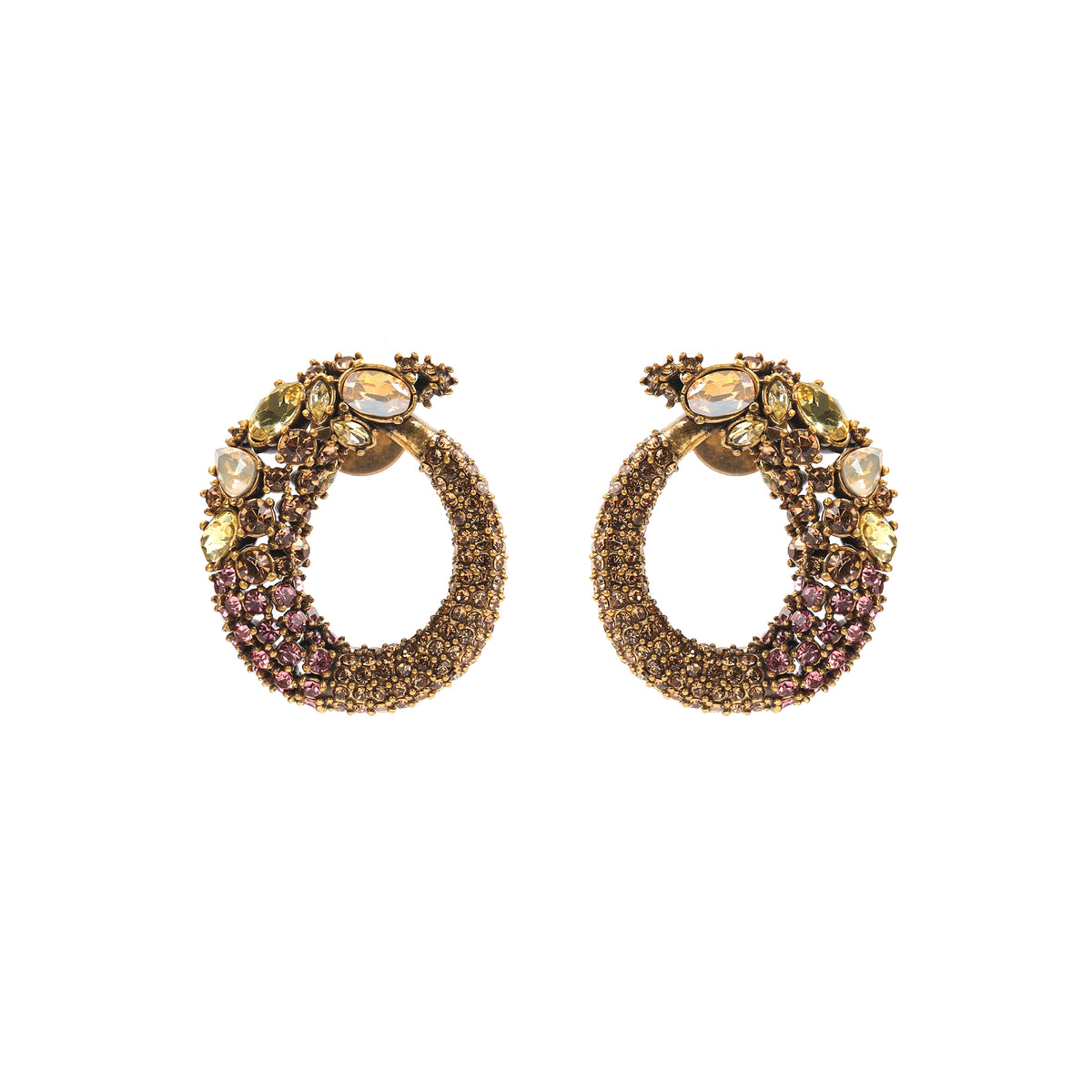 Siete Wonder - Golden Crystal Hoop Earrings