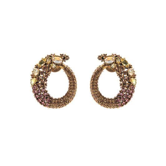 Siete Wonder - Golden Crystal Hoop Earrings