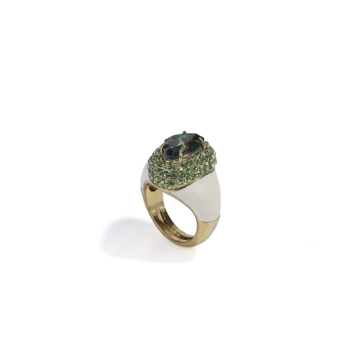 Siete Wonder - Green Glass Statement Ring