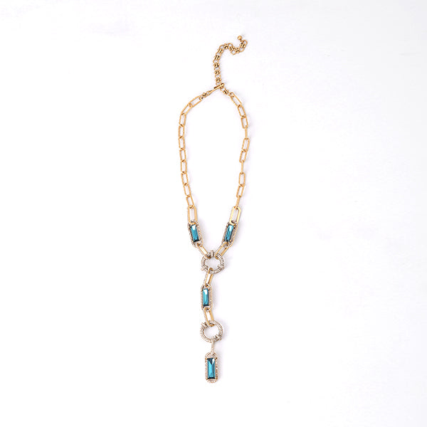 Siete Wonder - Blue Crystal Drop Necklace