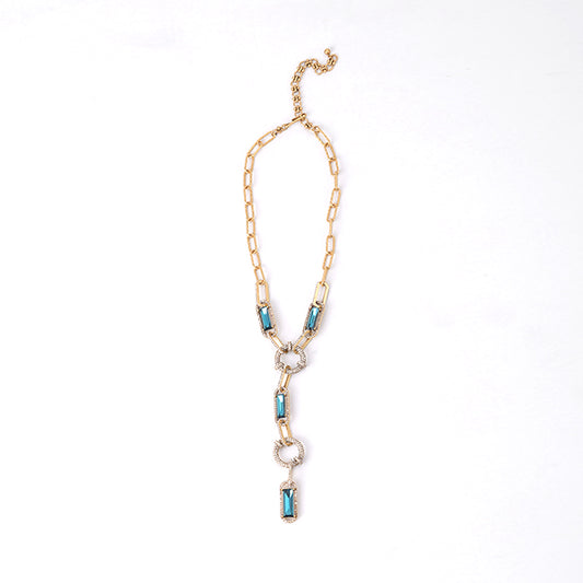 Siete Wonder - Blue Crystal Drop Necklace