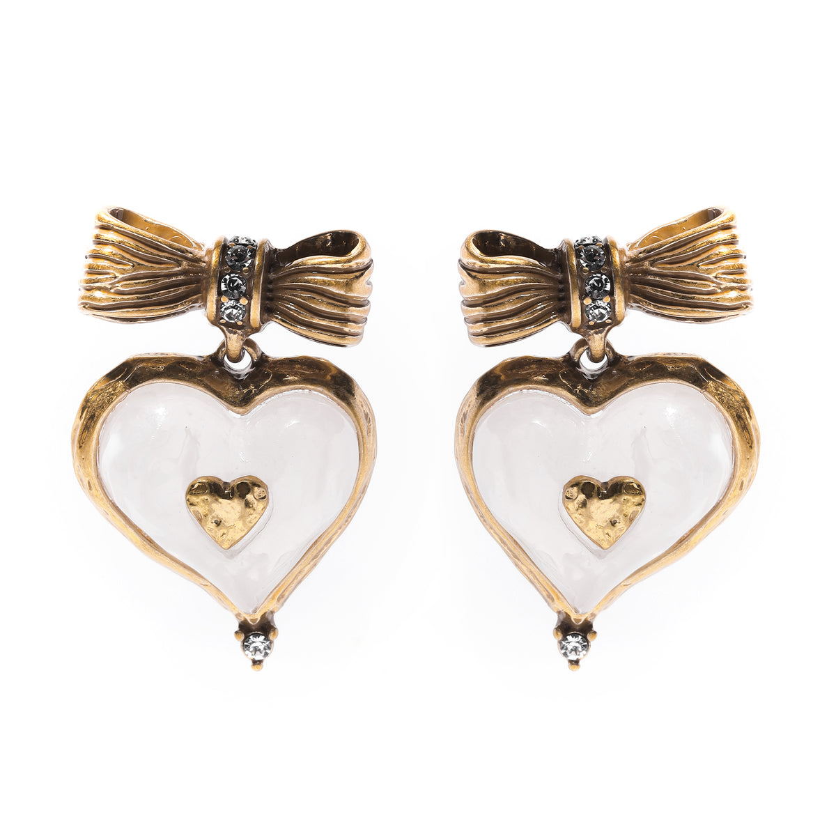 Siete Wonder - Bow and Heart Drop Earrings