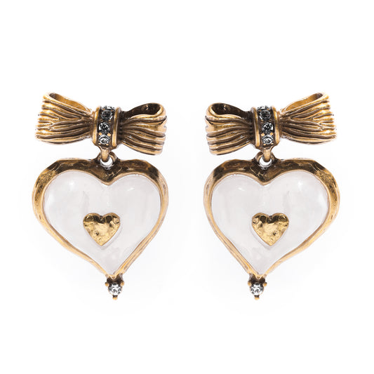 Siete Wonder - Bow and Heart Drop Earrings